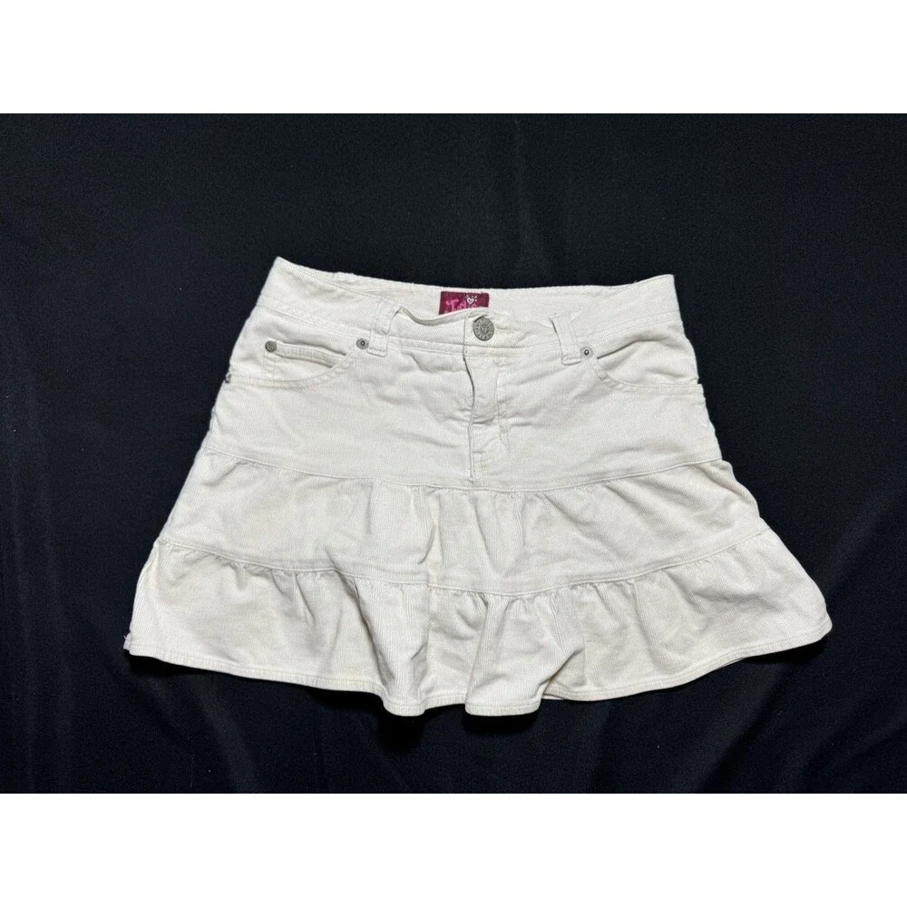 Justice Corduroy Tiered Mini Skort Ivory Girls' 10 / 25